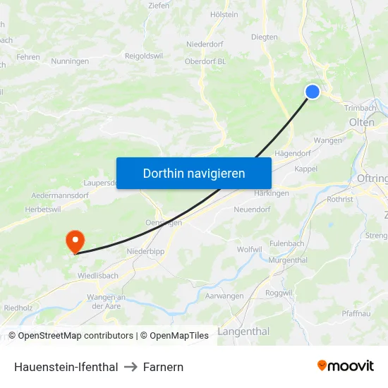 Hauenstein-Ifenthal to Farnern map