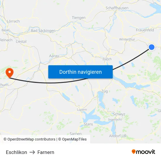 Eschlikon to Farnern map