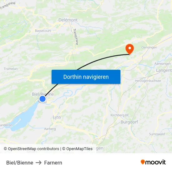 Biel/Bienne to Farnern map