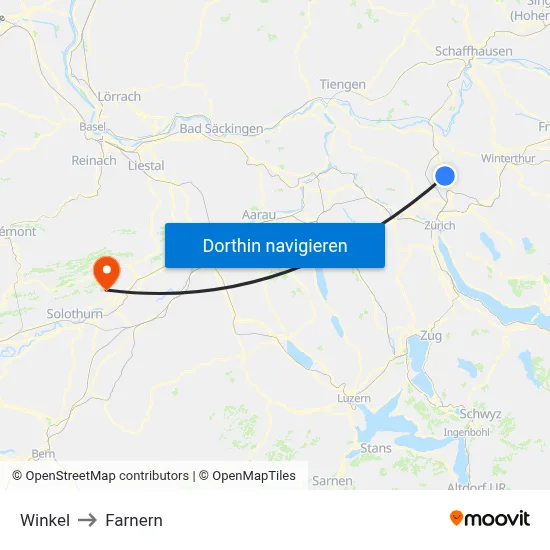 Winkel to Farnern map