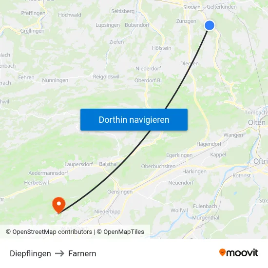 Diepflingen to Farnern map