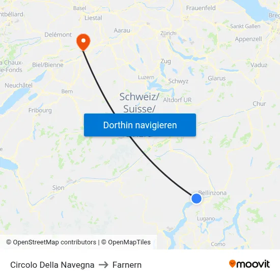Circolo Della Navegna to Farnern map