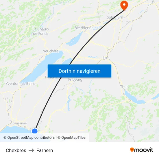 Chexbres to Farnern map