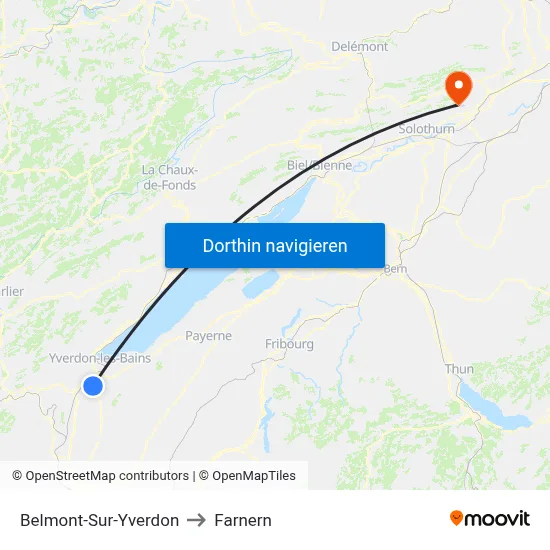 Belmont-Sur-Yverdon to Farnern map