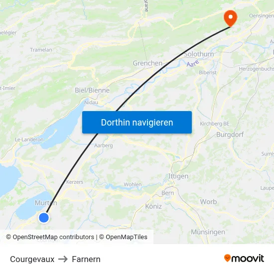 Courgevaux to Farnern map
