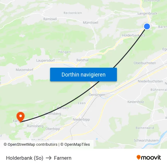 Holderbank (So) to Farnern map