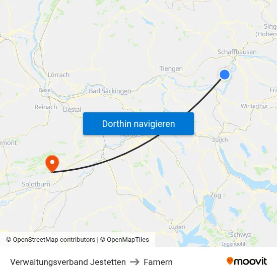Verwaltungsverband Jestetten to Farnern map