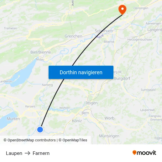 Laupen to Farnern map