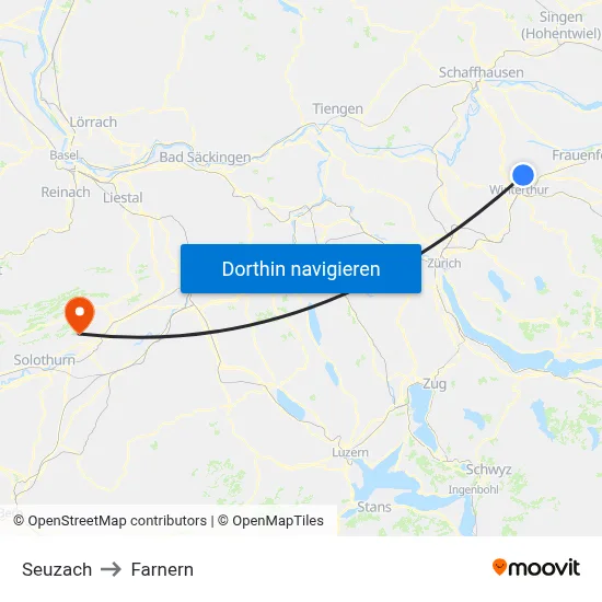 Seuzach to Farnern map
