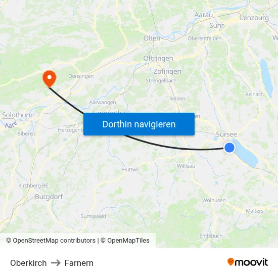 Oberkirch to Farnern map