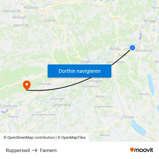 Rupperswil to Farnern map