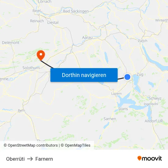 Oberrüti to Farnern map