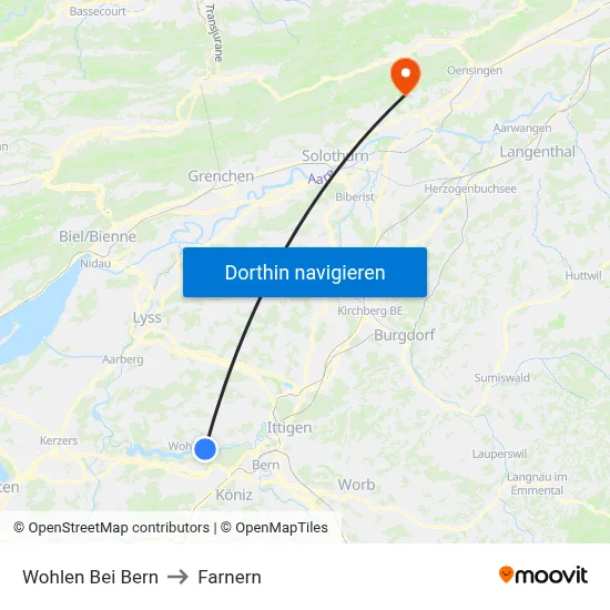Wohlen Bei Bern to Farnern map