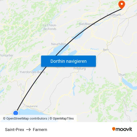 Saint-Prex to Farnern map