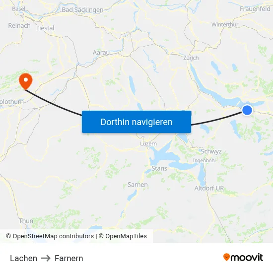 Lachen to Farnern map