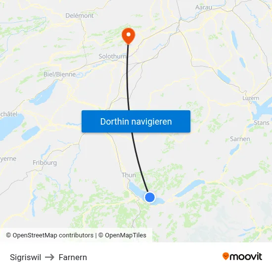 Sigriswil to Farnern map