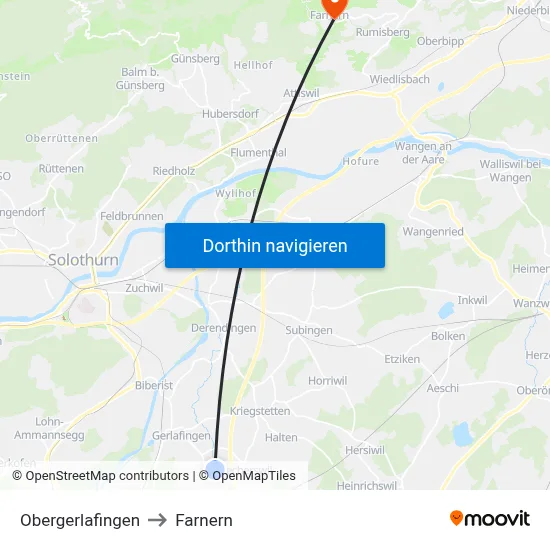 Obergerlafingen to Farnern map