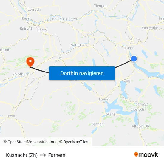 Küsnacht (Zh) to Farnern map