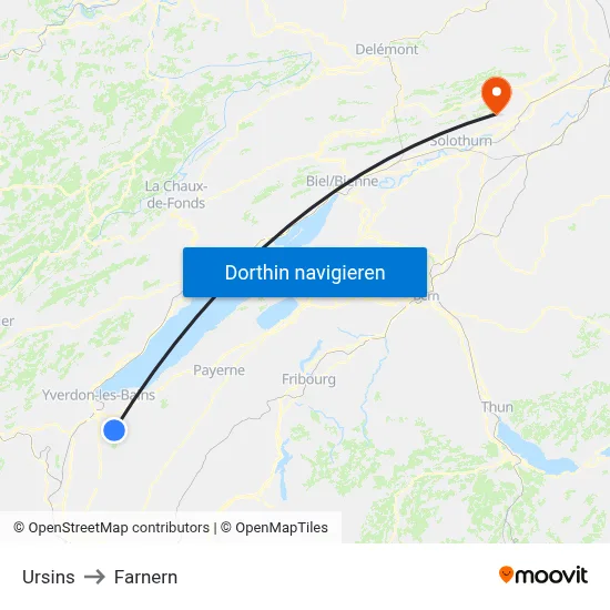 Ursins to Farnern map