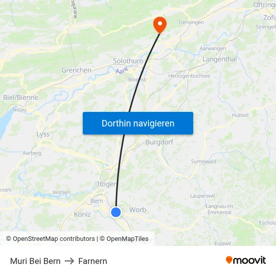 Muri Bei Bern to Farnern map