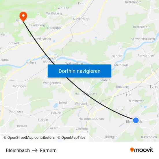 Bleienbach to Farnern map