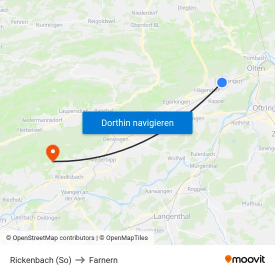 Rickenbach (So) to Farnern map