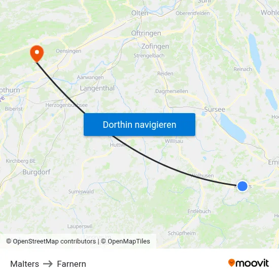Malters to Farnern map