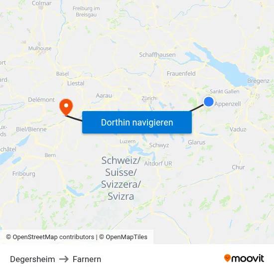 Degersheim to Farnern map