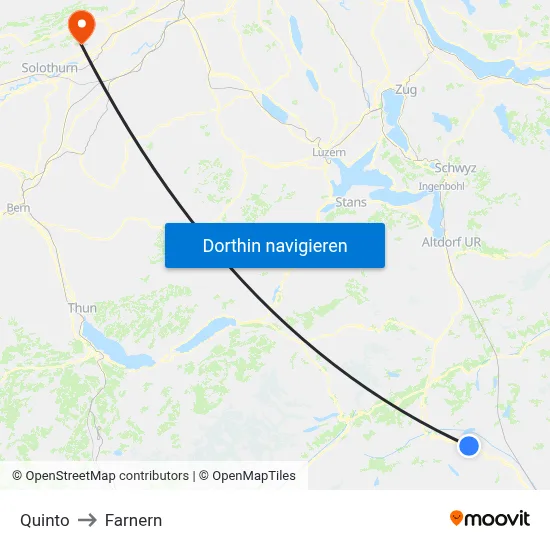 Quinto to Farnern map