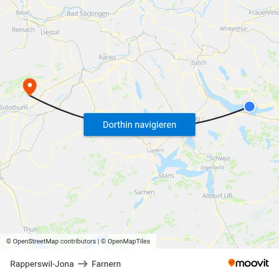 Rapperswil-Jona to Farnern map