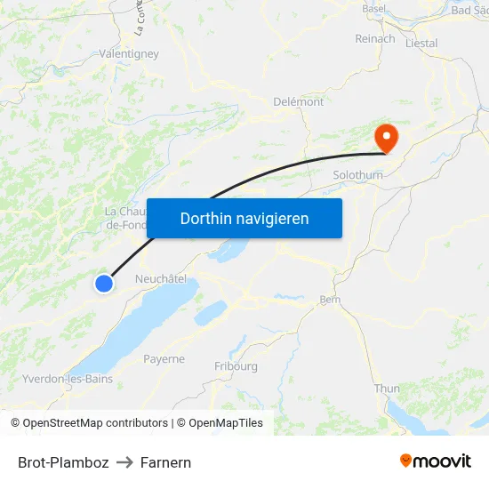 Brot-Plamboz to Farnern map