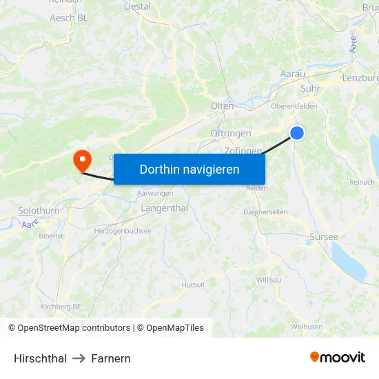 Hirschthal to Farnern map