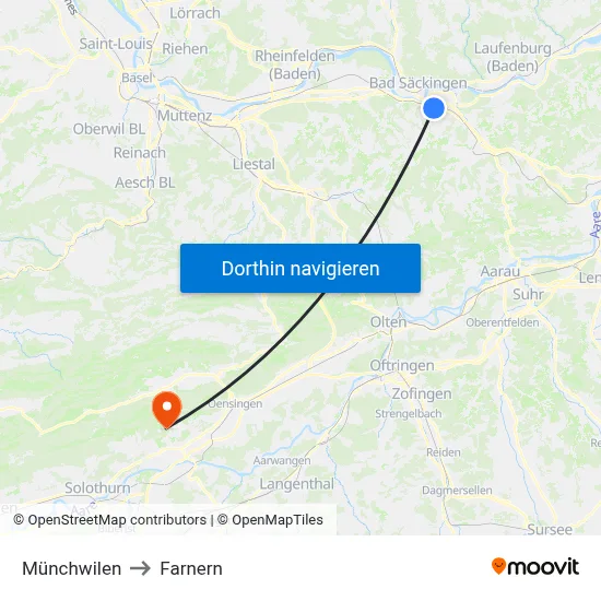 Münchwilen to Farnern map