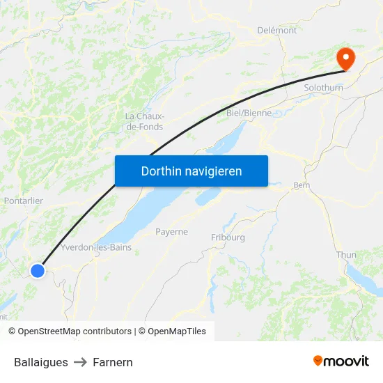 Ballaigues to Farnern map