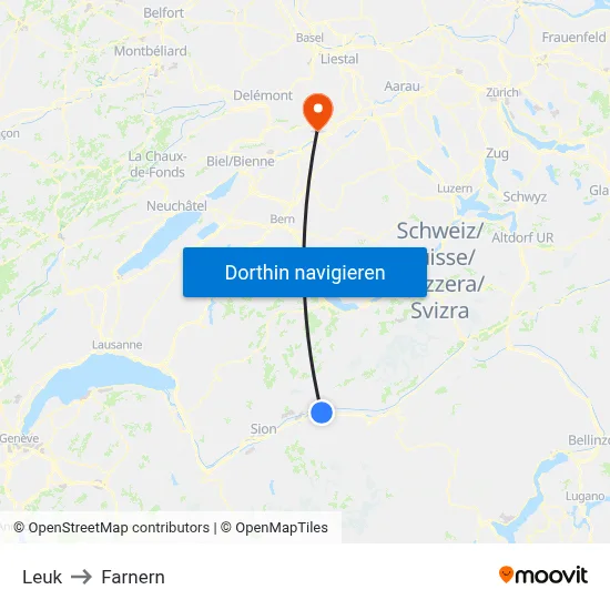 Leuk to Farnern map