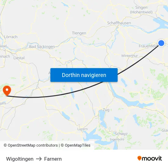 Wigoltingen to Farnern map