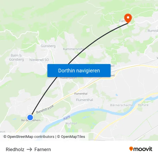 Riedholz to Farnern map