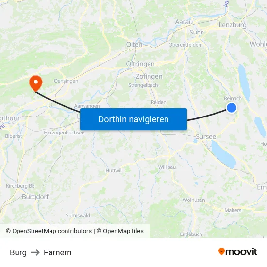 Burg to Farnern map