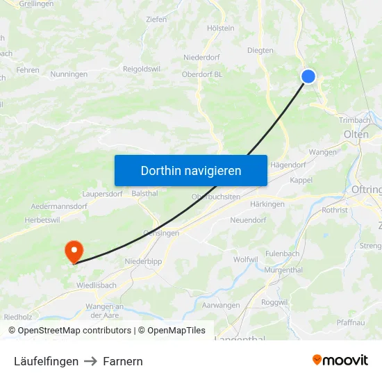 Läufelfingen to Farnern map