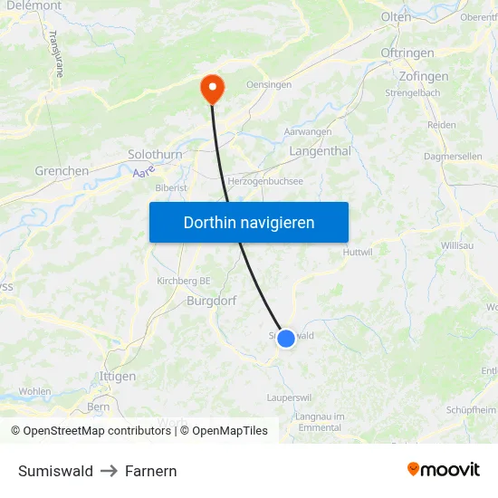 Sumiswald to Farnern map