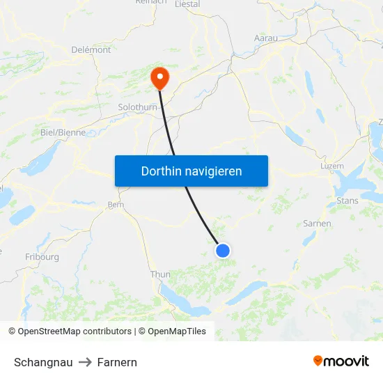 Schangnau to Farnern map