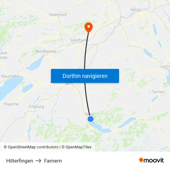 Hilterfingen to Farnern map