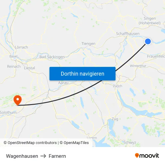 Wagenhausen to Farnern map