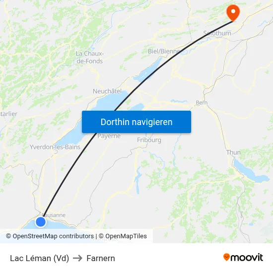 Lac Léman (Vd) to Farnern map