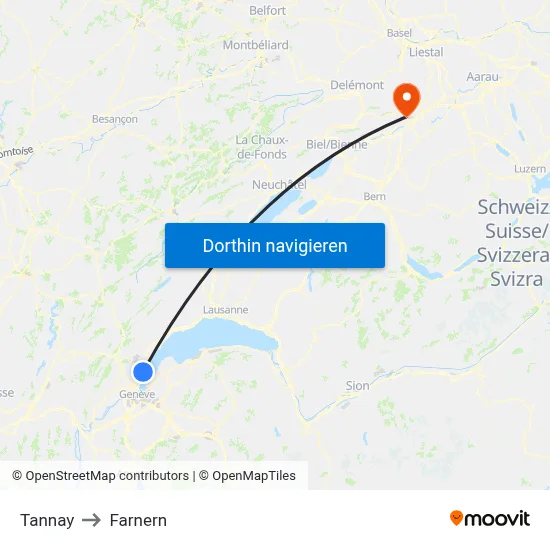 Tannay to Farnern map