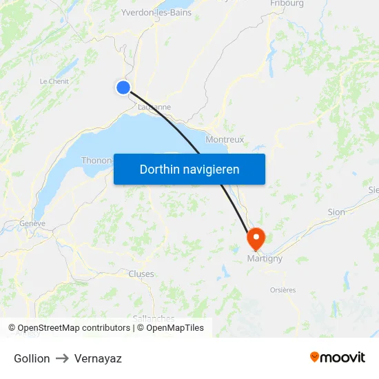 Gollion to Vernayaz map