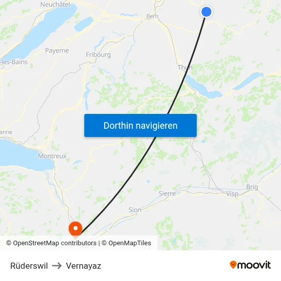 Rüderswil to Vernayaz map