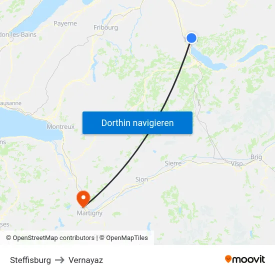Steffisburg to Vernayaz map