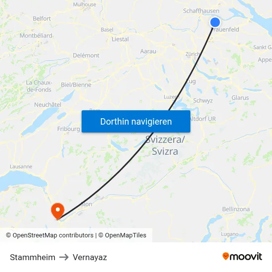 Stammheim to Vernayaz map