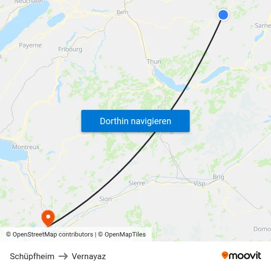 Schüpfheim to Vernayaz map